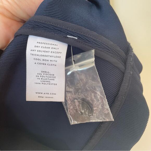 NWOT Ayr The Slinky Blazer Jacket Navy One Button Blazer 6 - Picture 10 of 11
